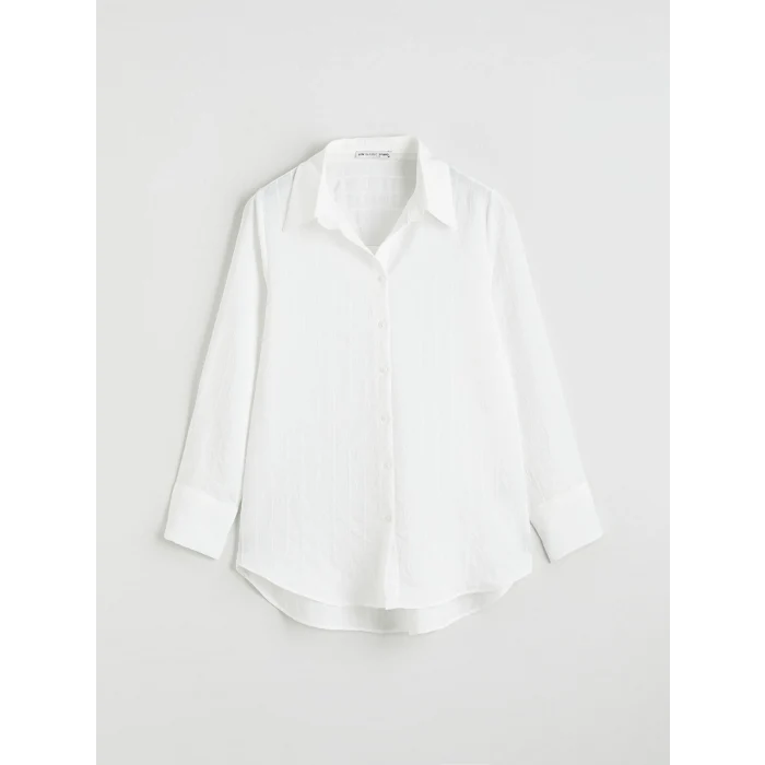 LCWAIKIKI Classic Beyaz Çizgili Kadın Gömlek