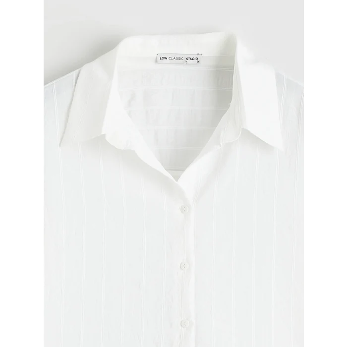 LCWAIKIKI Classic Beyaz Çizgili Kadın Gömlek