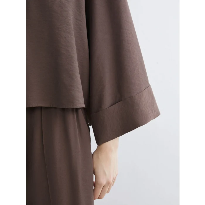 LCW Vision Kahverengi Oversize Kadın Gömlek