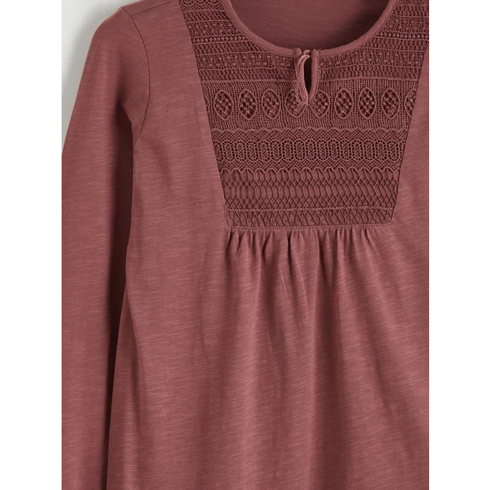 LCW Grace Pembe Bağlamalı Yaka Nakışlı Bluz