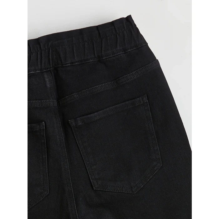 LCWAIKIKI Classic Siyah Slim Mom Kadın Jean Pantolon