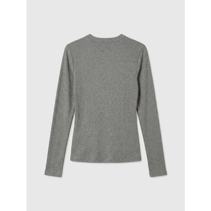 LCWAIKIKI Classic Antrasit Bisiklet Yaka Fitilli Kadın Body