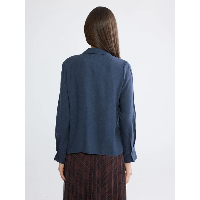 LCWAIKIKI Classic Mavi Önü Bağlamalı Kadın Gömlek