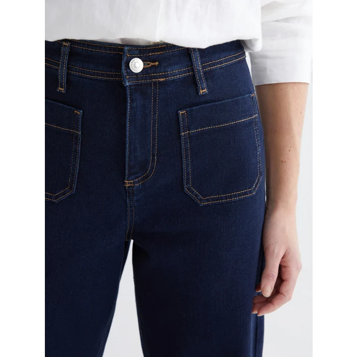 LCWAIKIKI Classic İndigo Wideleg Kadın Jean Pantolon