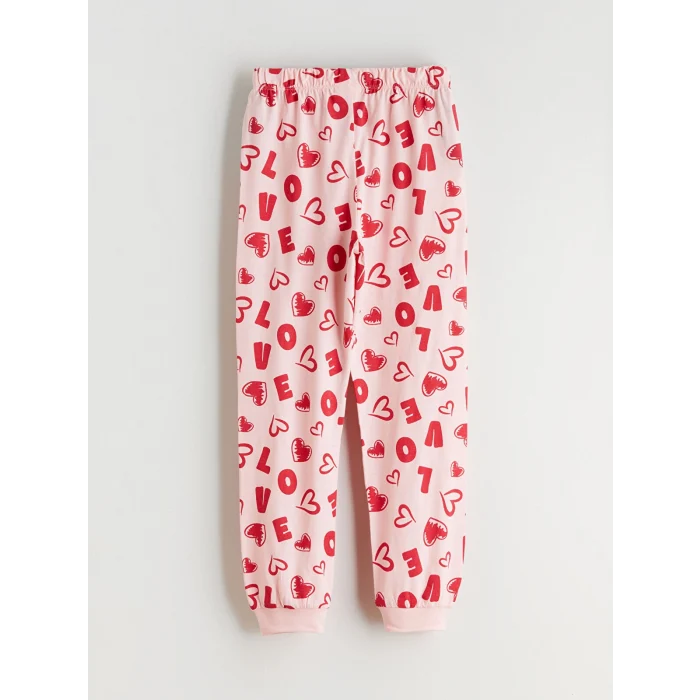 LCW Kids Ekru Bisiklet Yaka Kız Çocuk Pijama Takımı