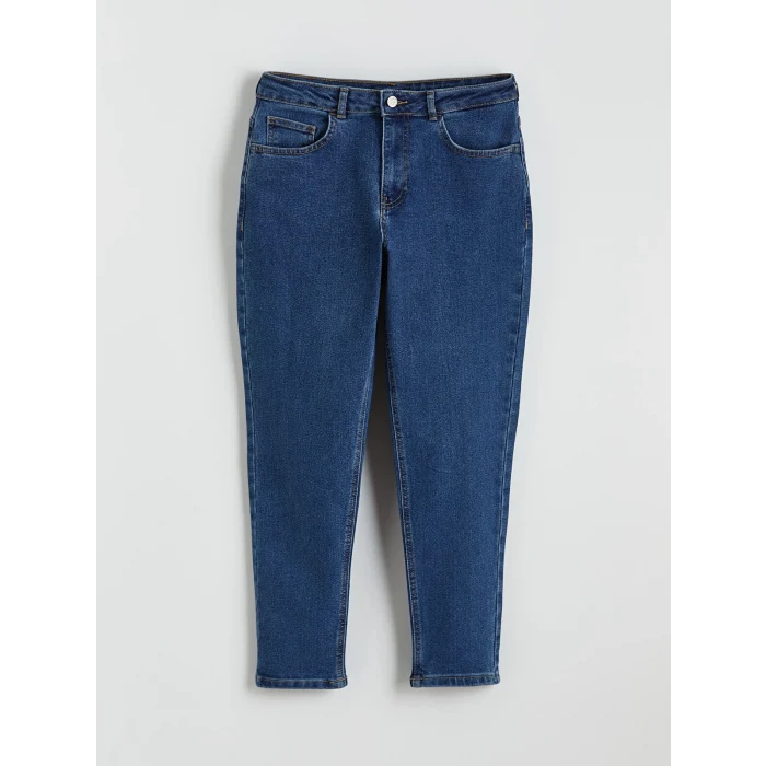 LCW Modest İndigo Mom Fit Kadın Jean Pantolon