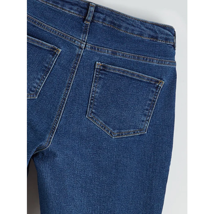 LCW Modest İndigo Mom Fit Kadın Jean Pantolon