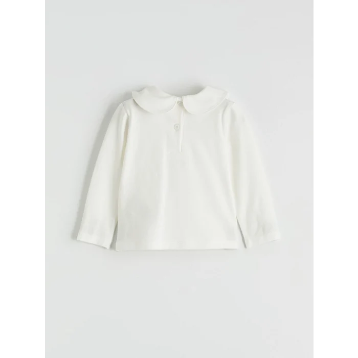 LCW baby Kırmızı Bebe Yaka Nakışlı Kız Bebek Bluz ve Salopet Elbise