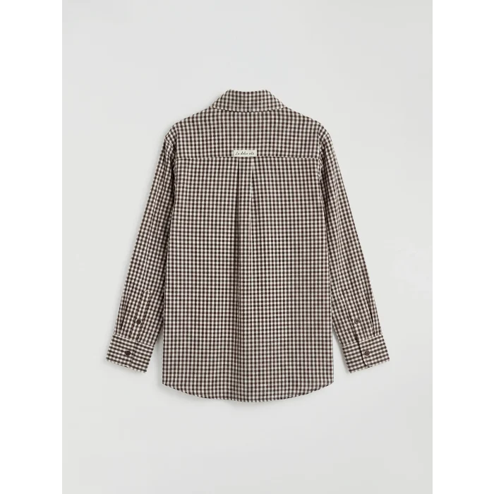 LCW Modest Kahverengi Ekose Kadın Gömlek Tunik