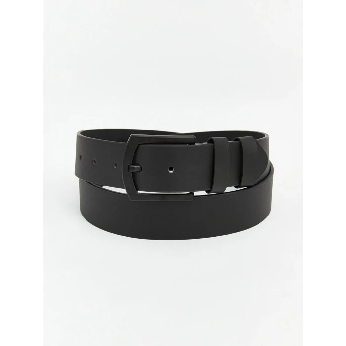 LCW ACCESSORIES Siyah Deri Görünümlü Erkek Kemer