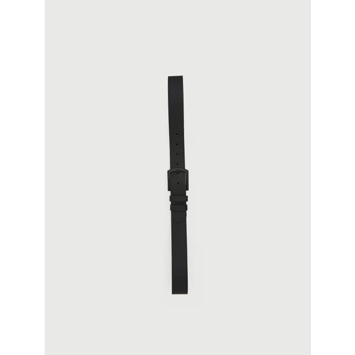 LCW ACCESSORIES Siyah Deri Görünümlü Erkek Kemer