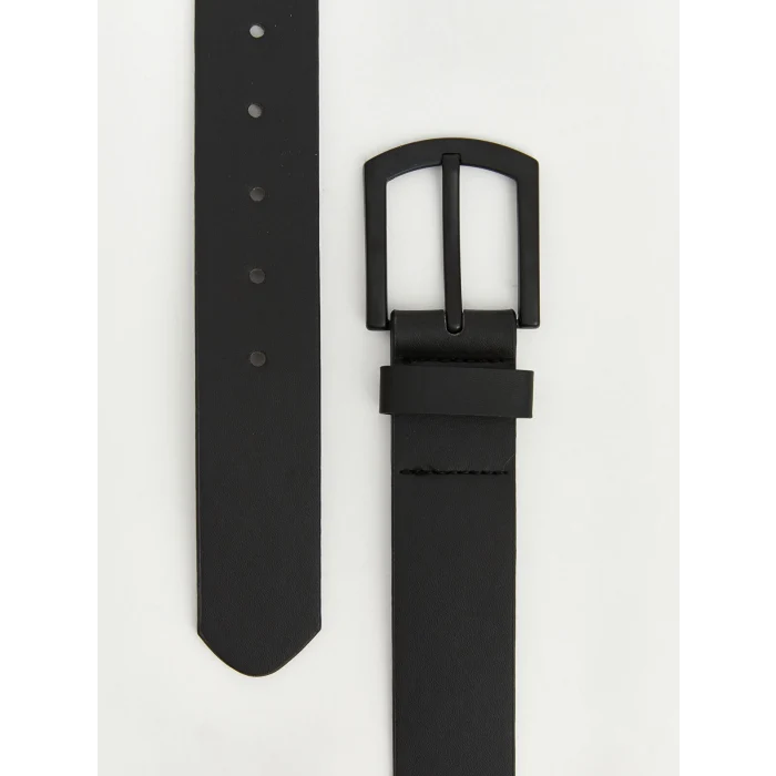 LCW ACCESSORIES Siyah Deri Görünümlü Erkek Kemer