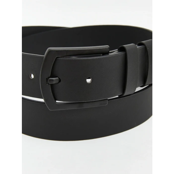 LCW ACCESSORIES Siyah Deri Görünümlü Erkek Kemer