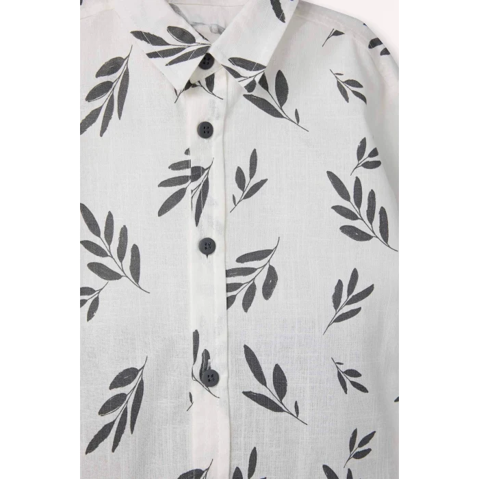 Defacto G7107A5WT34 Beyaz 2li Takım Desenli Gömlek Pantolon Erkek Bebek