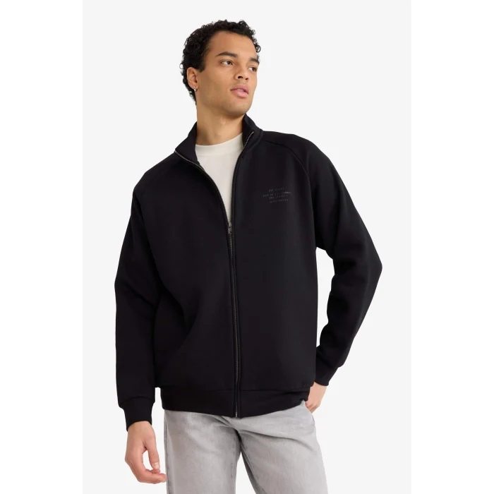 Defacto E1367AXBK81 Siyah Boxy Fit İçi Yumuşak Tüylü Sweatshirt