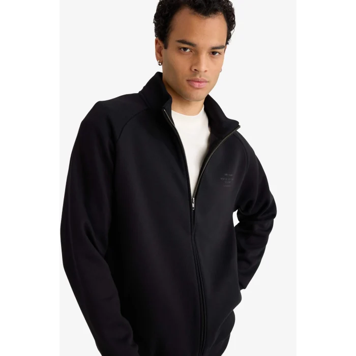 Defacto E1367AXBK81 Siyah Boxy Fit İçi Yumuşak Tüylü Sweatshirt