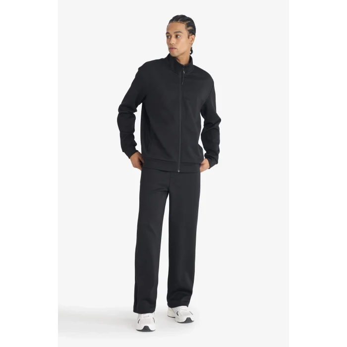 Defacto F9378AXBK81 Siyah Standart Fıt Dik Yaka Hırka