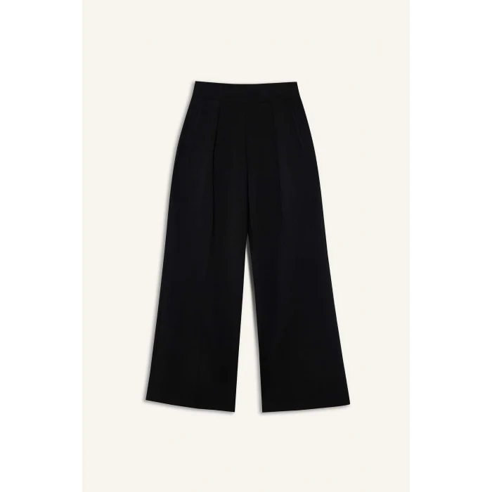 Defacto F8429AXBK81 Siyah Wide Leg Geniş Paça Standart Boy Modal Eşofman Alt