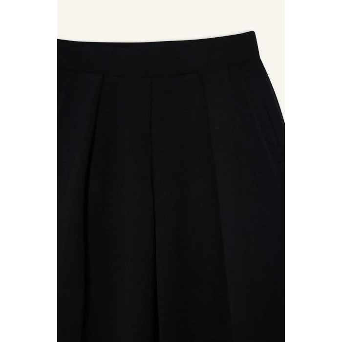 Defacto F8429AXBK81 Siyah Wide Leg Geniş Paça Standart Boy Modal Eşofman Alt