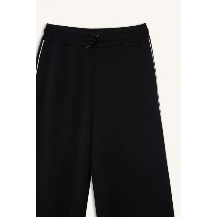 Defacto D7128AXBK81 Siyah Wide Leg Geniş Paça Standart Boy Modal Sporcu Pantolon