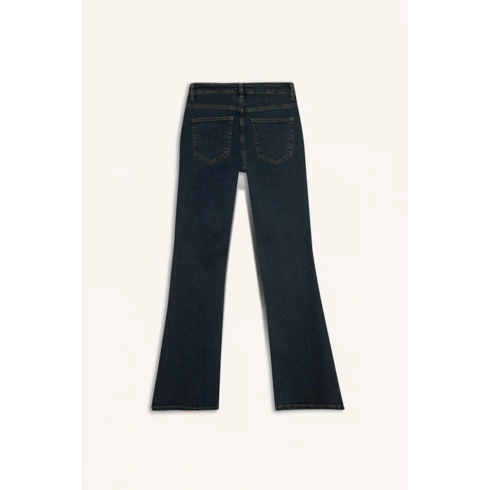 Defacto F5536AXNM34 Mavi Mia Flare Fit Jean Yıkamalı Pantolon