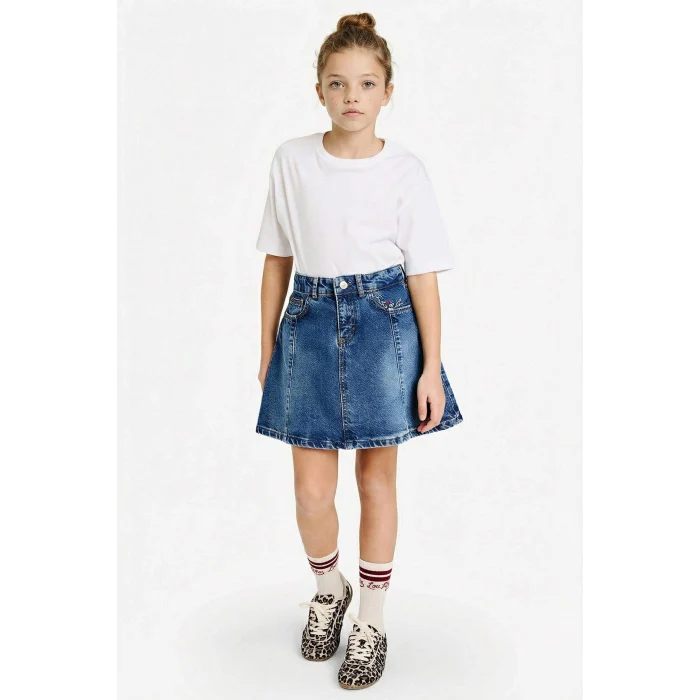 Defacto G6892A8NM34 Mavi Jean Etek Kız Çocuk