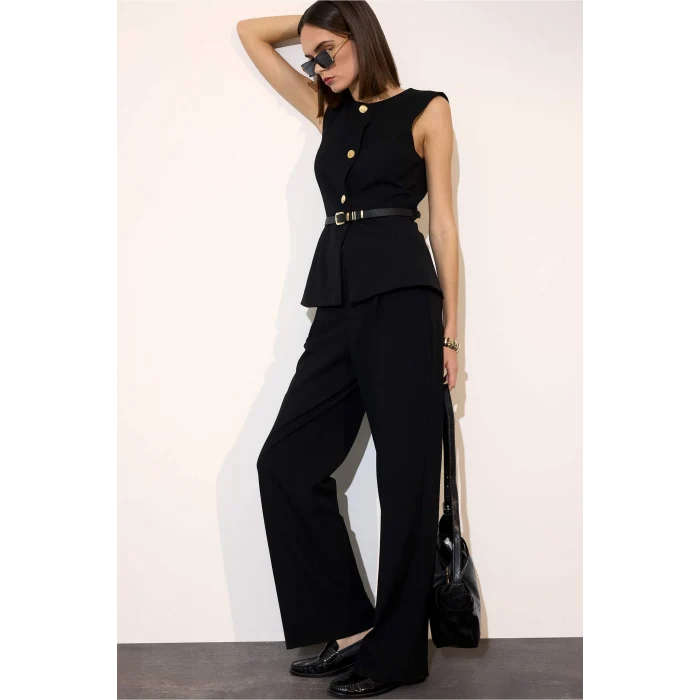 Defacto E7238AXBK81 Siyah Straight Fit Palazzo Pantolon