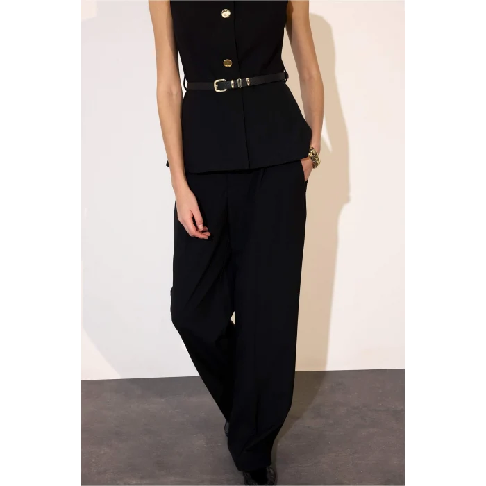 Defacto E7238AXBK81 Siyah Straight Fit Palazzo Pantolon