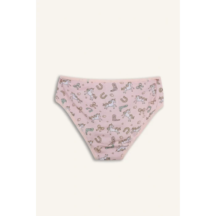 Defacto G8518A8PN190 Pembe %100 Pamuklu Unıcorn Baskılı Penye 3lü Slip Külot Kız Çocuk