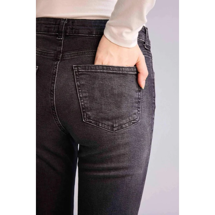 Defacto G8879AXNM40 Siyah Mıa Flare Fıt Yüksek Bel Jean Pantolon