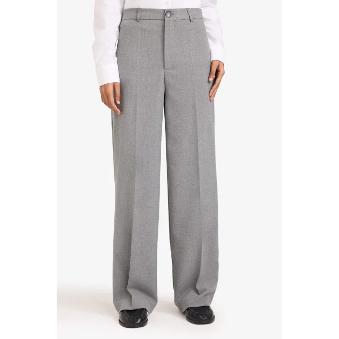 Defacto F6214AXGR394 Gri Straıght Fıt Fleto Cepli Normal Bel Standart Boy Pantolon