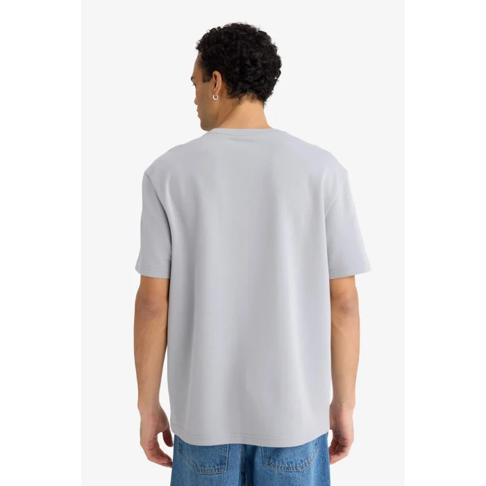 Defacto F8093AXGR130 Gri REGULAR FIT Baskılı Tişört
