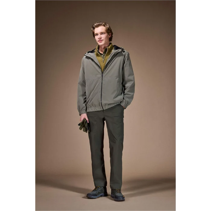 Defacto F8491AXKH401 Haki Su İtici Kapüşonlu Mont