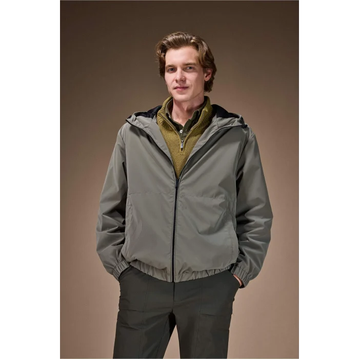 Defacto F8491AXKH401 Haki Su İtici Kapüşonlu Mont