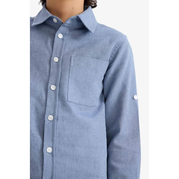 Defacto G6742A8IN34 İndigo Erkek Çocuk Uzun Kollu Gömlek