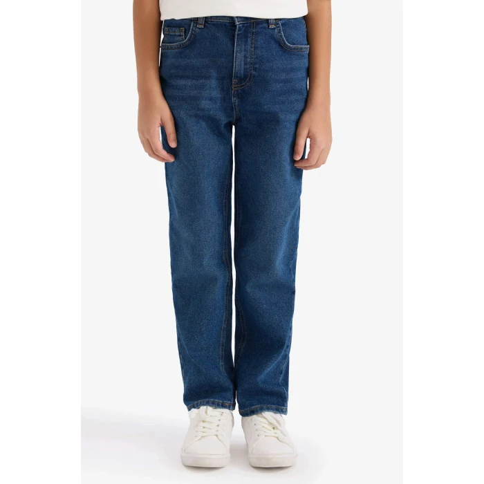 Defacto F8430A8NM34 Mavi Straight Fit Düz Paça Jean Pantolon Erkek Çocuk