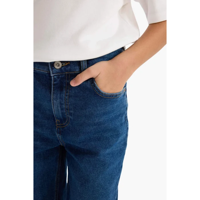 Defacto F8430A8NM34 Mavi Straight Fit Düz Paça Jean Pantolon Erkek Çocuk