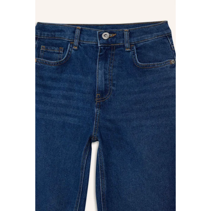 Defacto F8430A8NM34 Mavi Straight Fit Düz Paça Jean Pantolon Erkek Çocuk