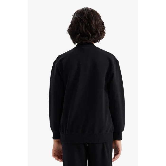 Defacto G5202A8BK81 Siyah Kolej Yaka Bomber Hırka Erkek Çocuk