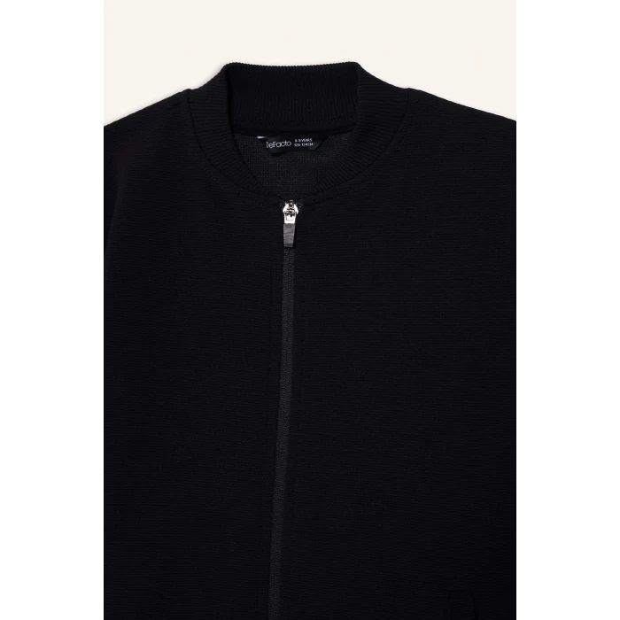 Defacto G5202A8BK81 Siyah Kolej Yaka Bomber Hırka Erkek Çocuk