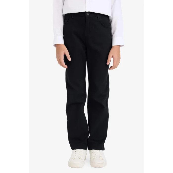Defacto X4224A6BK81 Siyah Düz Paça Basic Düz Gabardin Pantolon Erkek Çocuk
