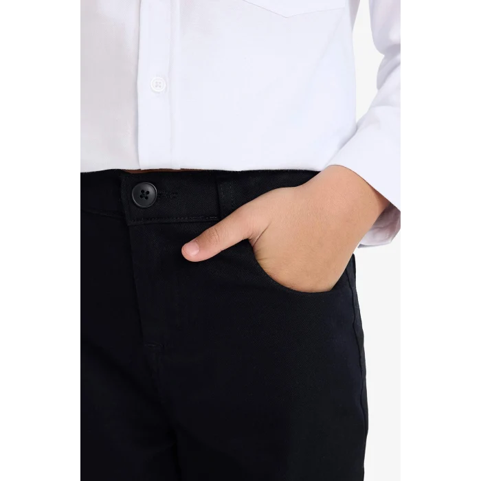 Defacto X4224A6BK81 Siyah Düz Paça Basic Düz Gabardin Pantolon Erkek Çocuk