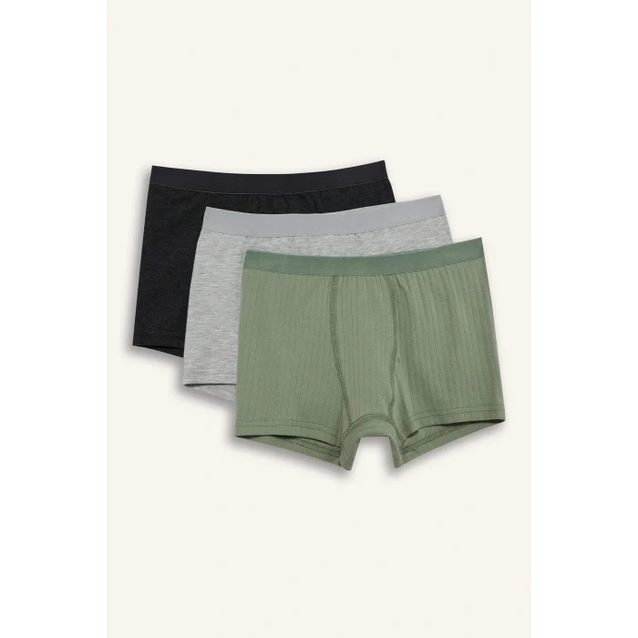 Defacto G8445A8GN425 Yeşil Penye 3lü Boxer Erkek Çocuk