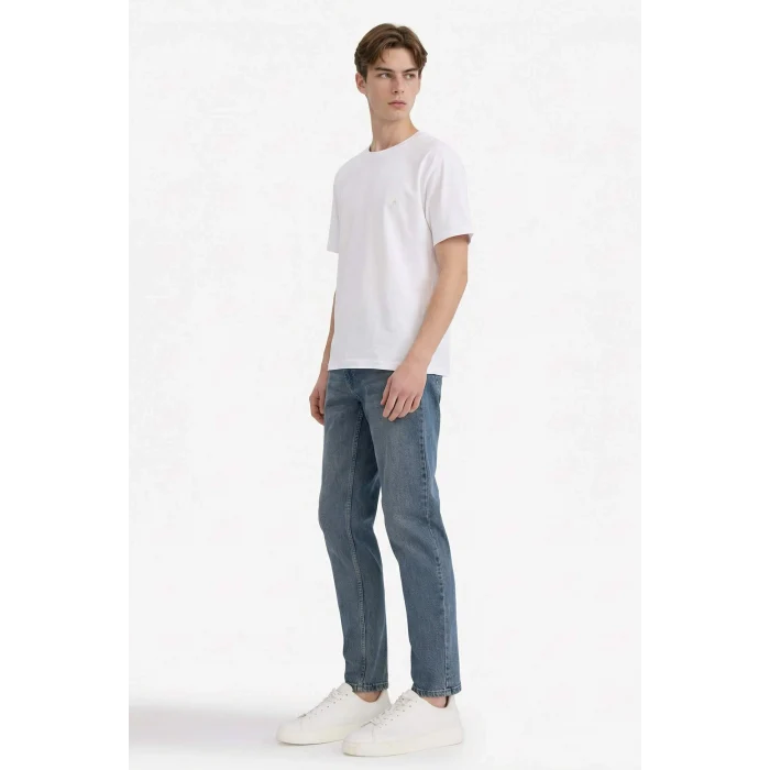 Defacto G1300AXNM84 İndigo Slim Tapered Fit Jean Pantolon