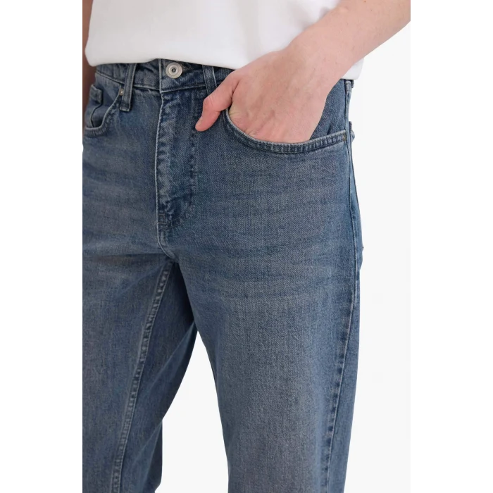 Defacto G1300AXNM84 İndigo Slim Tapered Fit Jean Pantolon
