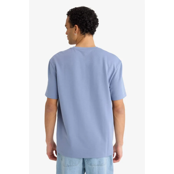 Defacto F8094AXPR469 Mor REGULAR FIT Baskılı Tişört