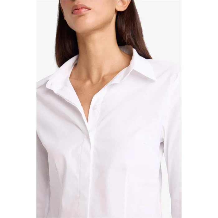 Defacto I5278AZWT36 Beyaz Fitted Bengalin Gömlek