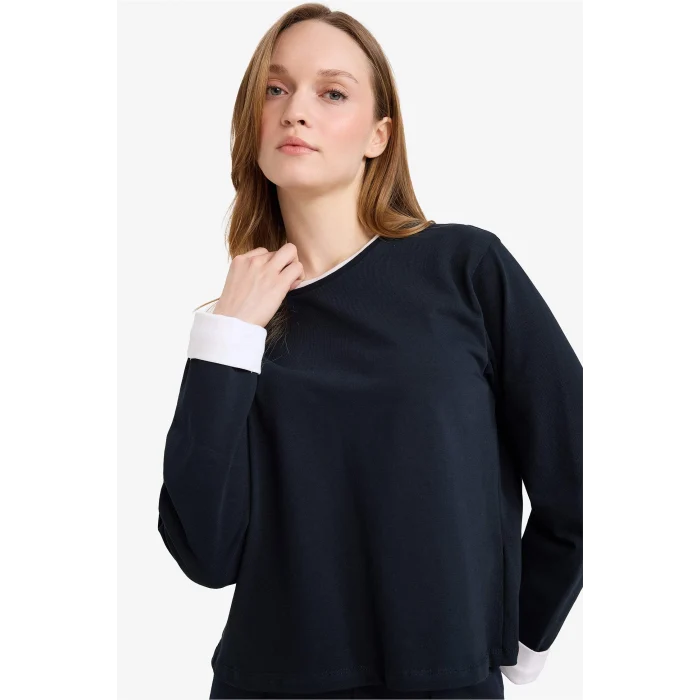 Defacto G8576AXNV245 Lacivert Loose Fit Tunik