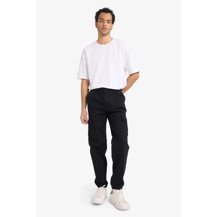 Defacto C9163AXBK81 Siyah Regular Jogger Kargo Cepli Gabardin Pantolon