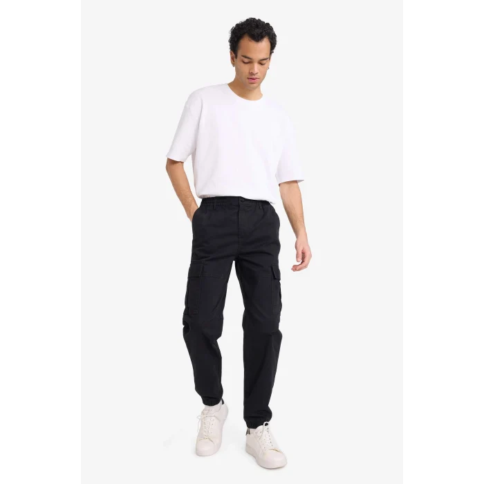 Defacto C9163AXBK81 Siyah Regular Jogger Kargo Cepli Gabardin Pantolon